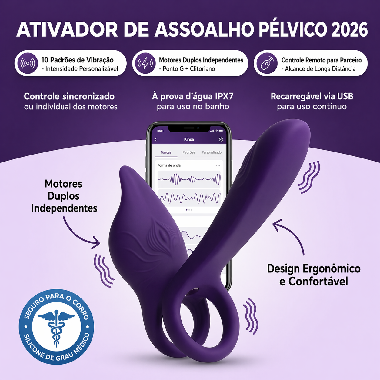 Kinsa Perifit Care+ Entrenador del Suelo Pélvico